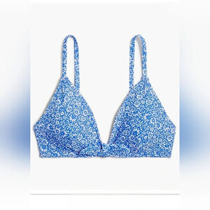 J. Crew Printed Bow Bikini Top